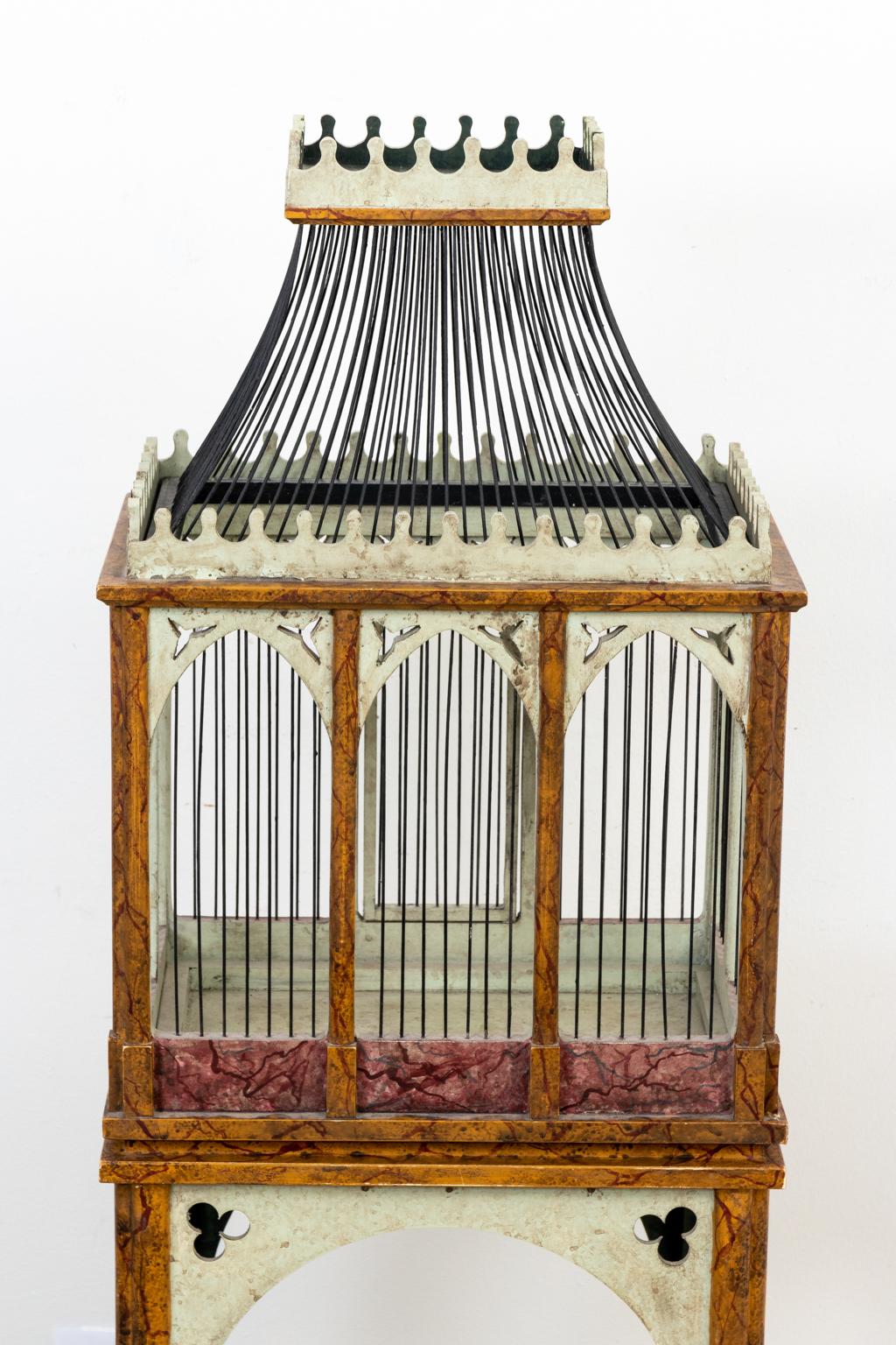 Faux Painted Gothic Bird Cage 1