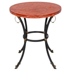 Faux Painted Marble Top Iron Table