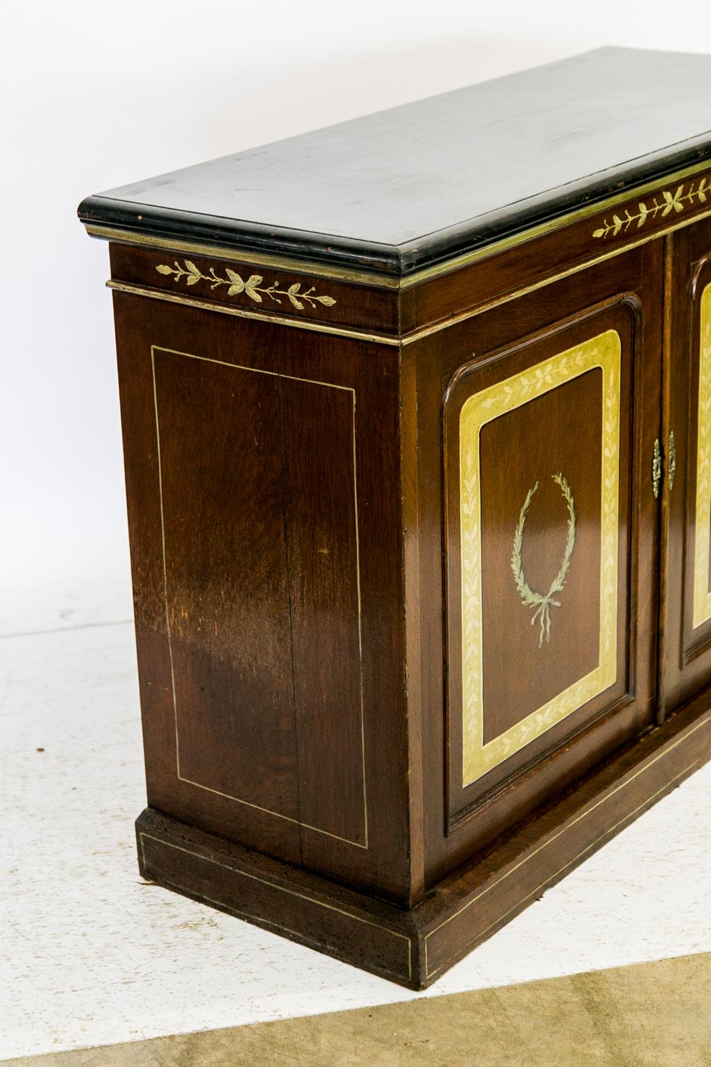 Late 19th Century Faux Painted Oak Cabinet For Sale