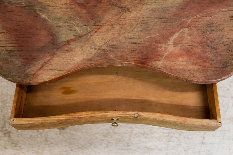 Faux Painted One Drawer Table For Sale at 1stDibs