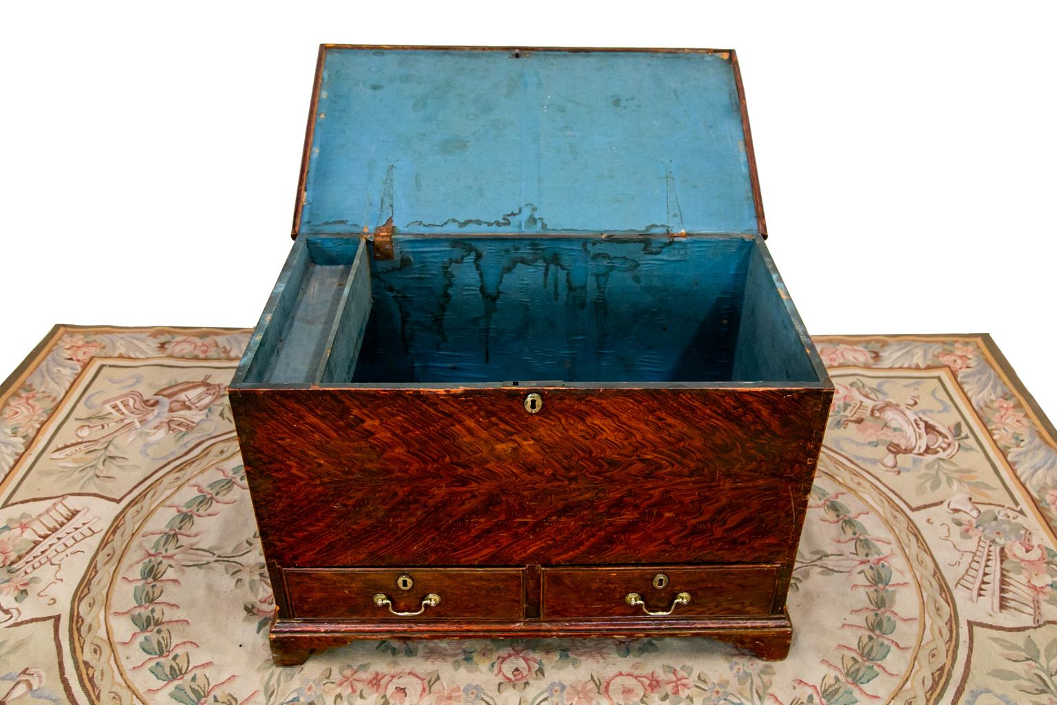 Early 19th Century Faux Painted Pine Blanket Chest 