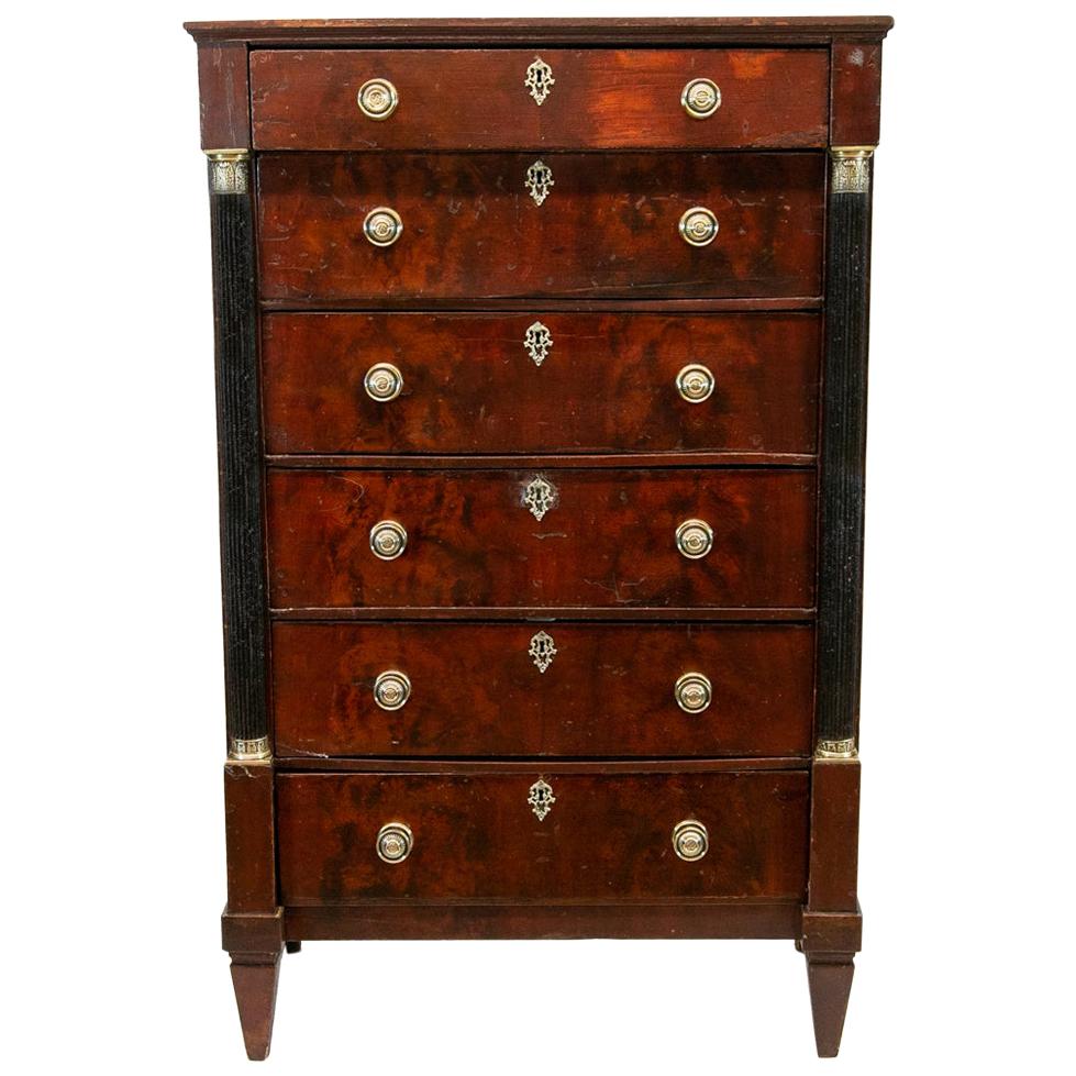 Faux Painted Six-Drawer Chest For Sale