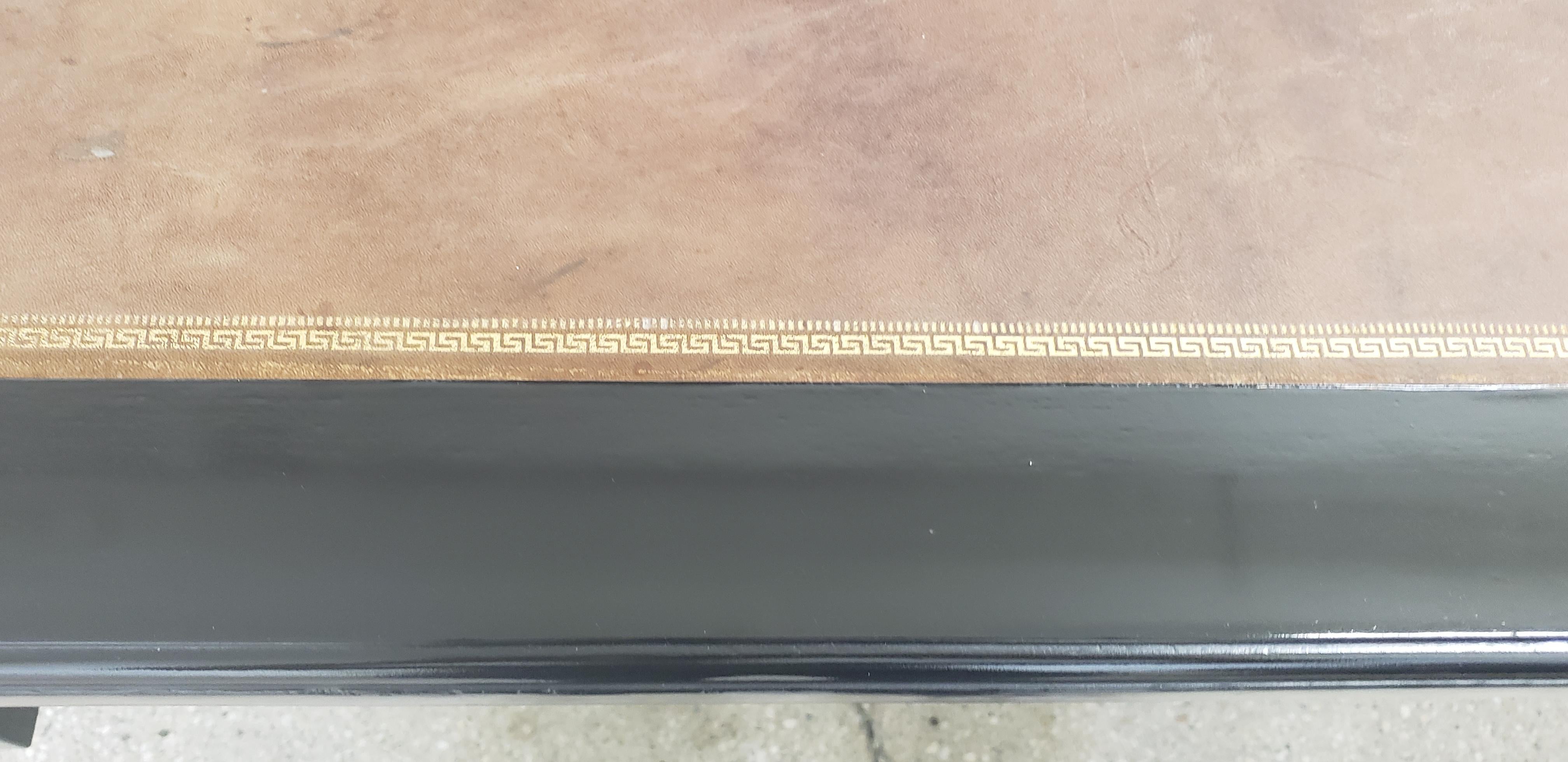 Faux-Partner Leather Top Bureau Plat/ Writing Desk in the Louis XVI Manner 4