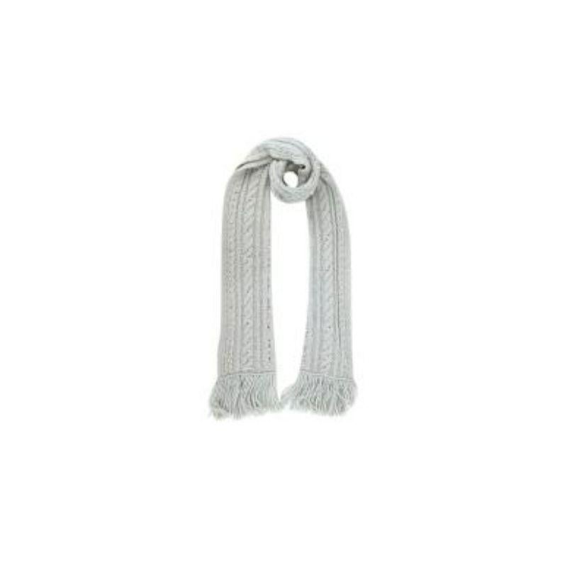 Faux Pearl Embellished Light Blue Cashmere Scarf For Sale
