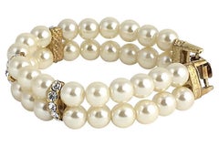 Faux Pearl Strass Doppel Stand Armband