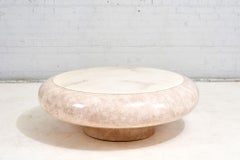Faux Pink/Cream Marble "Mushroom" Coffee Table, 1980