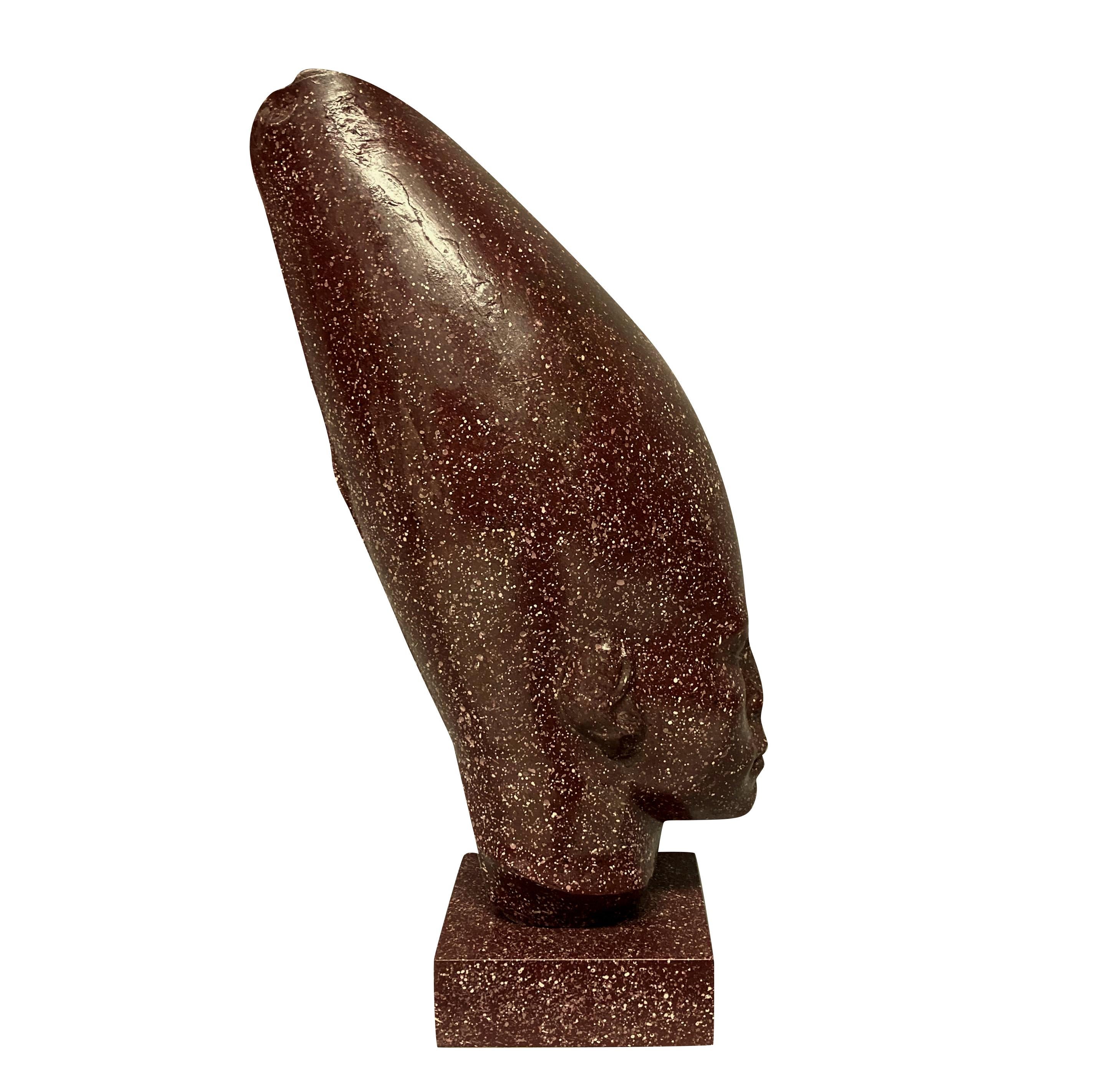 English Faux Porphyry Egyptian Head after the Antique