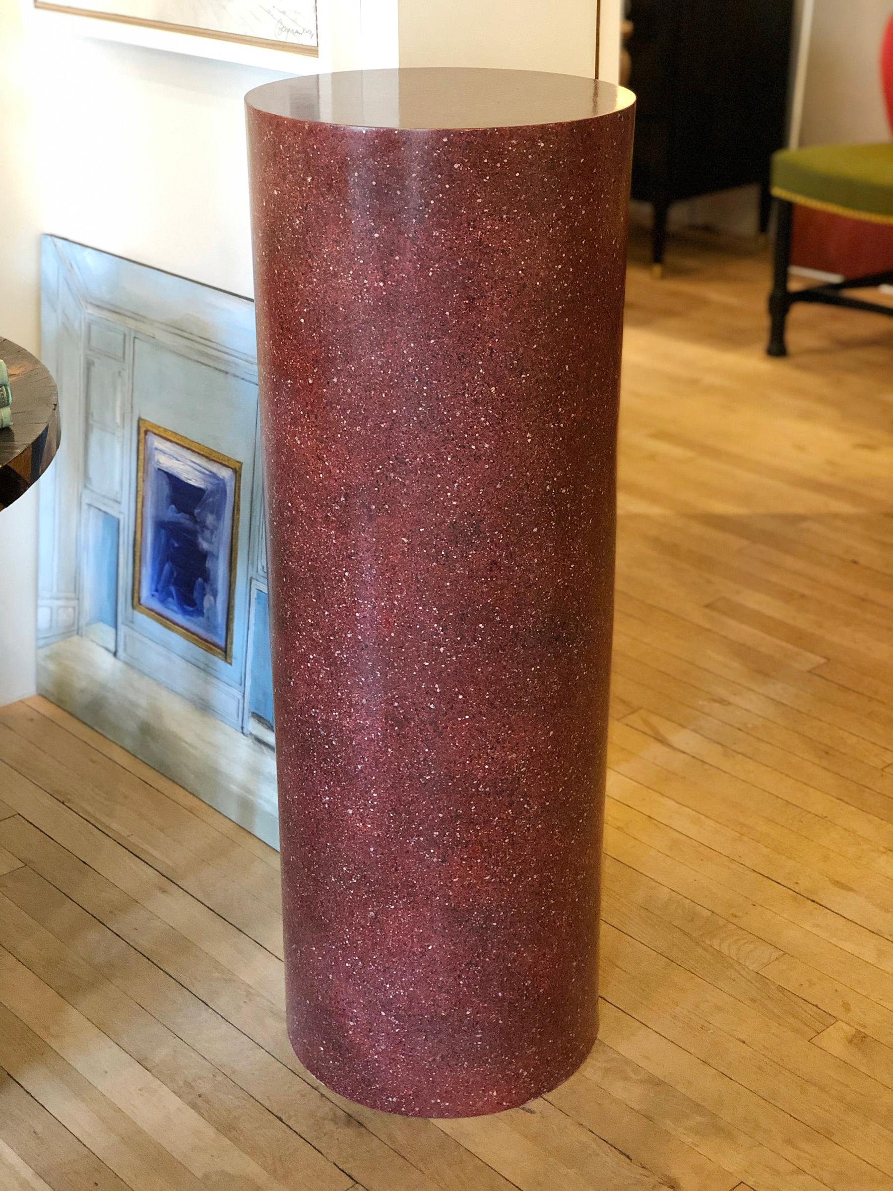 Neoclassical Faux Porphyry Pedestal For Sale