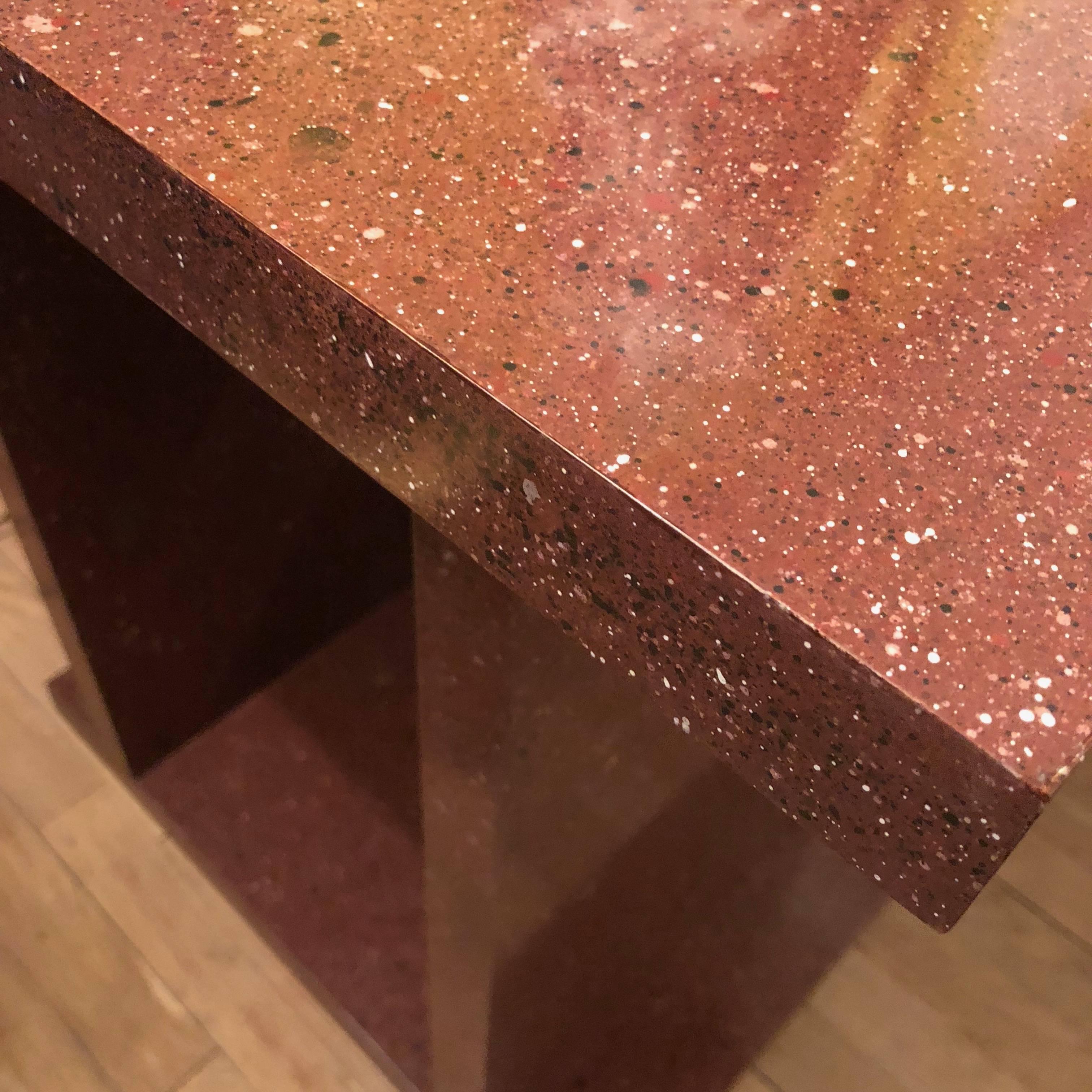 Modern Faux Porphyry Side Tables For Sale