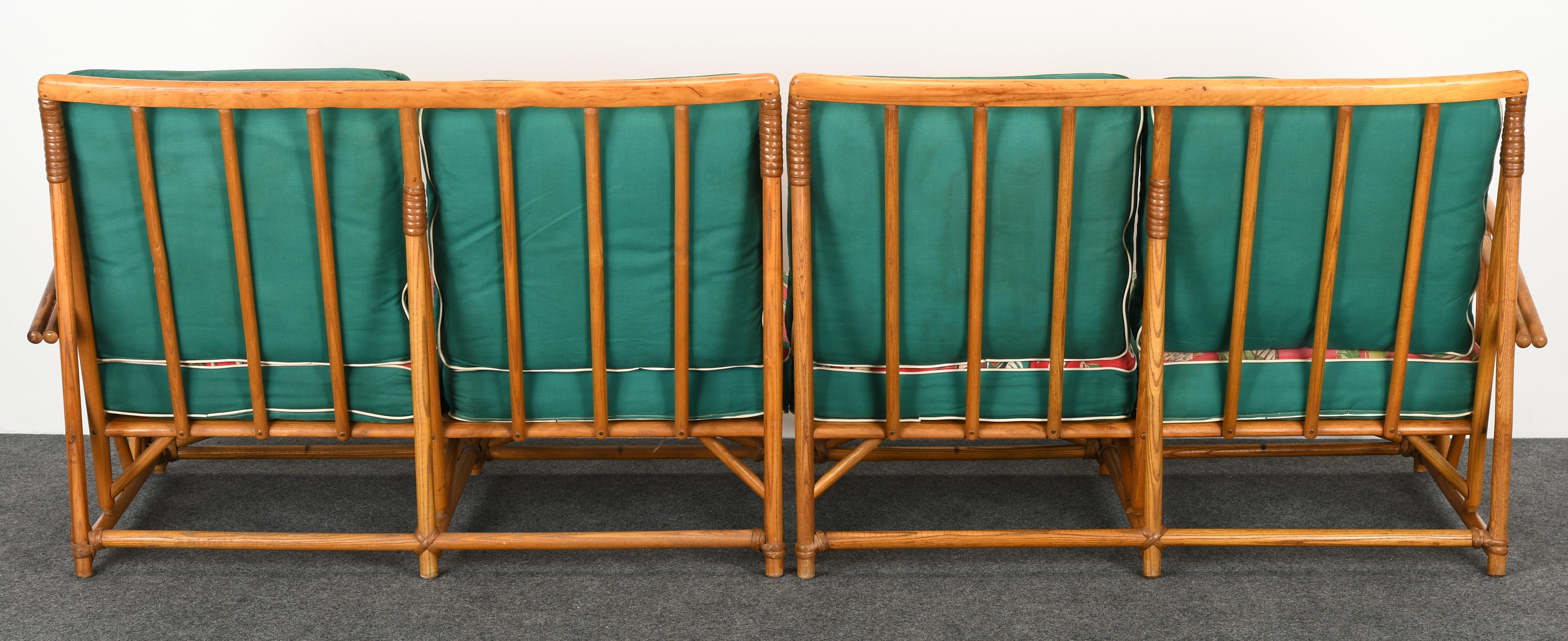 Faux Rattan Sofa by Heywood Wakefield, 1950s In Good Condition In Hamburg, PA