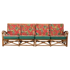 Faux Rattan Sofa von Heywood Wakefield:: 1950er Jahre