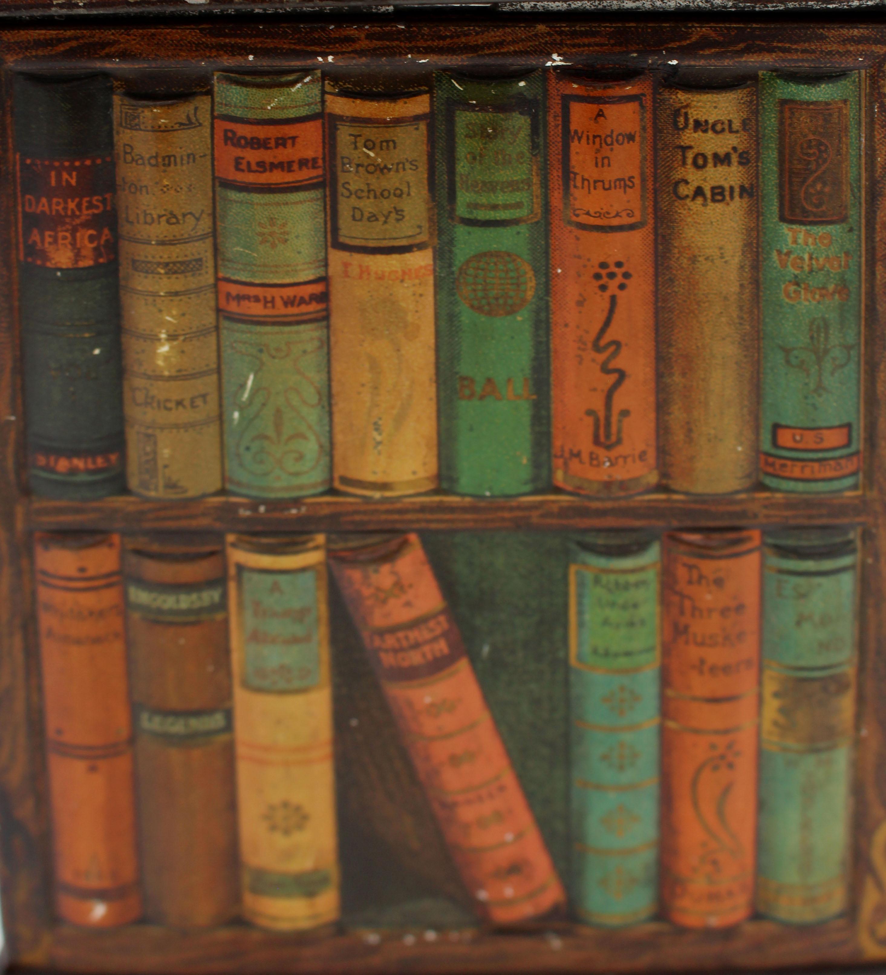 Boîte à livres en biscuit tournant de Huntley & Palmers, 1905, anglais en vente 3