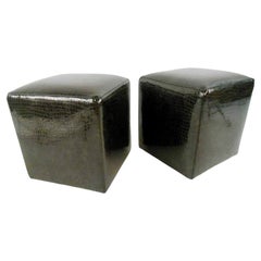 Faux Rolling Cube Ottomans