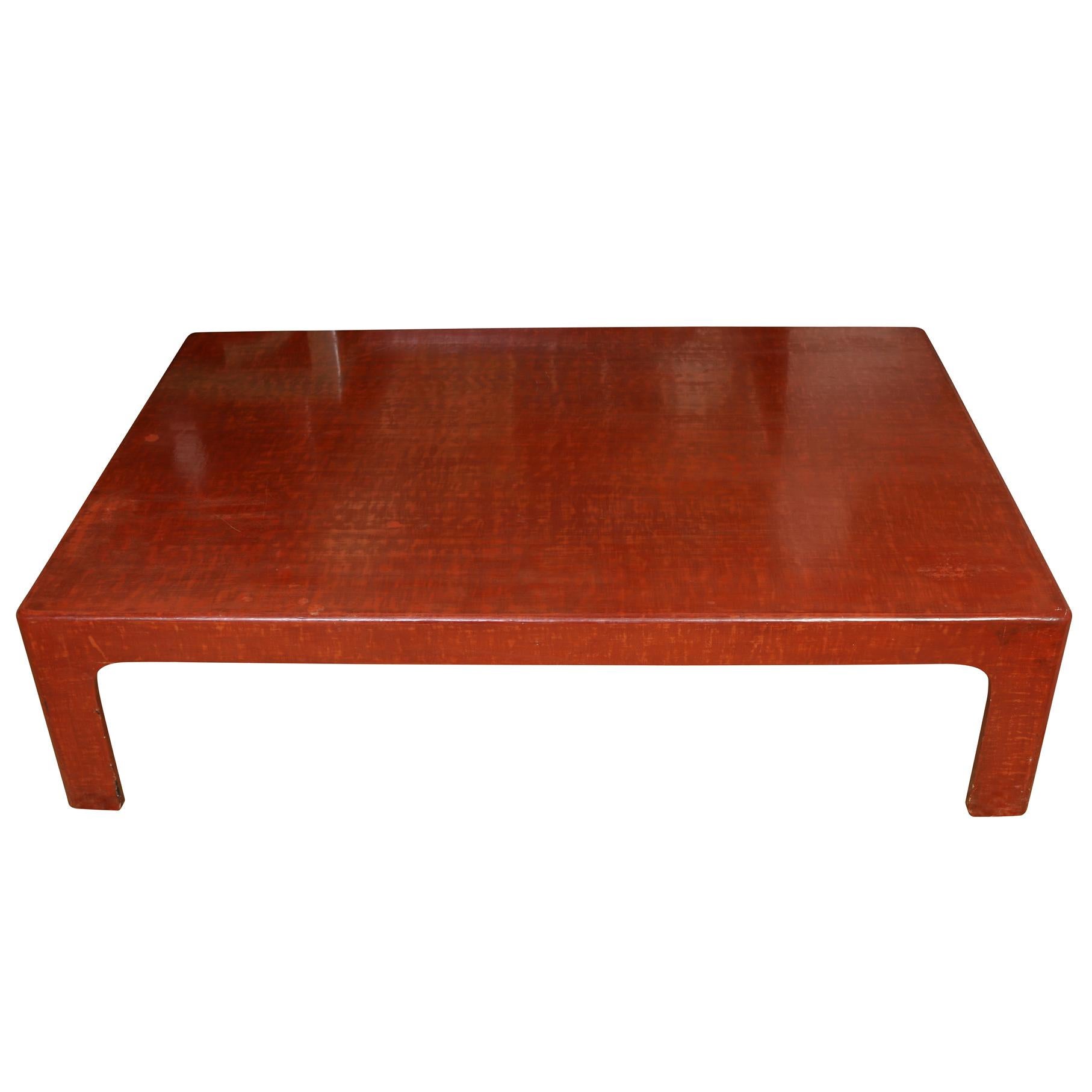 Faux Rosewood Asian Coffee Table In Good Condition For Sale In Locust Valley, NY