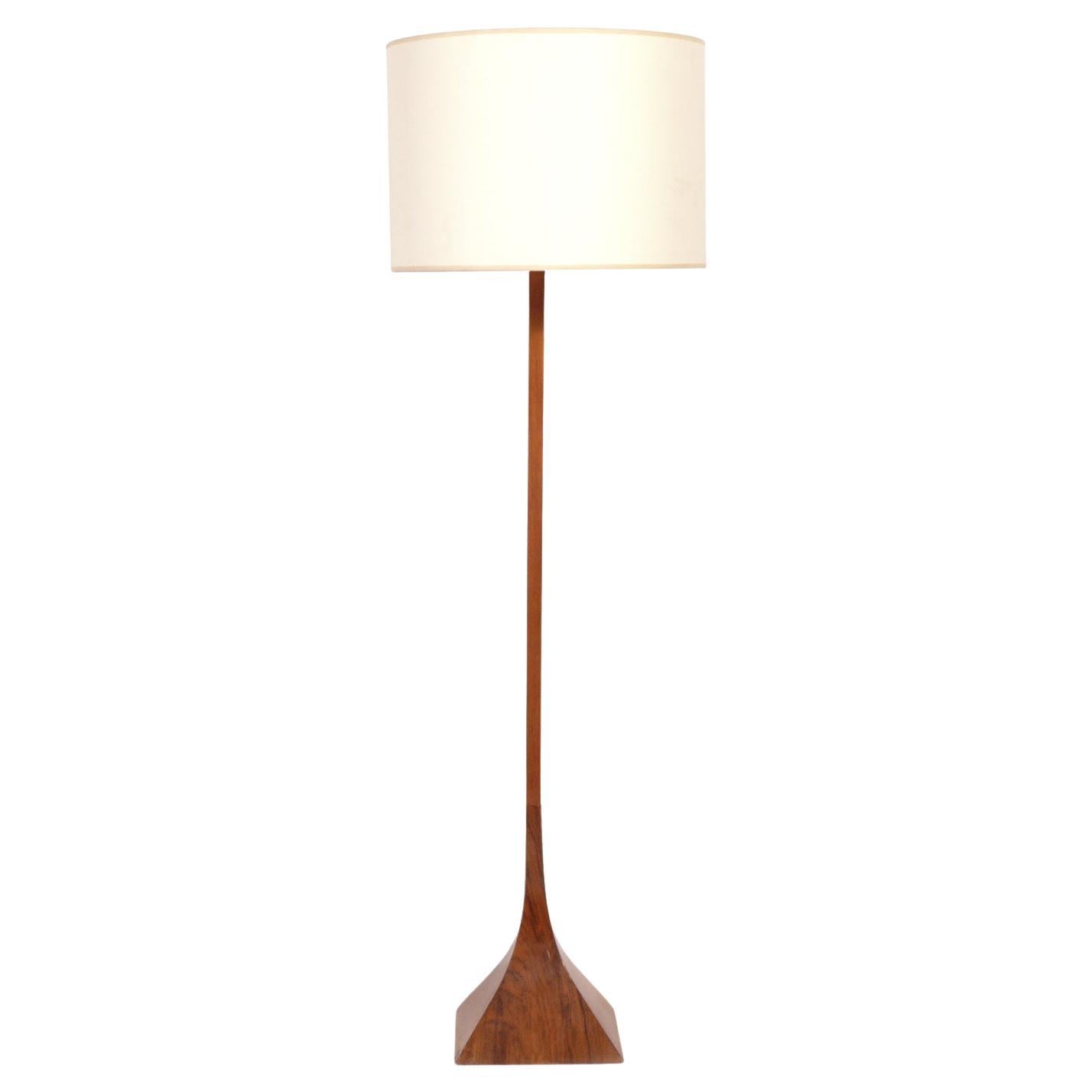 Faux Rosewood Mid Century Floor Lamp by Laurel