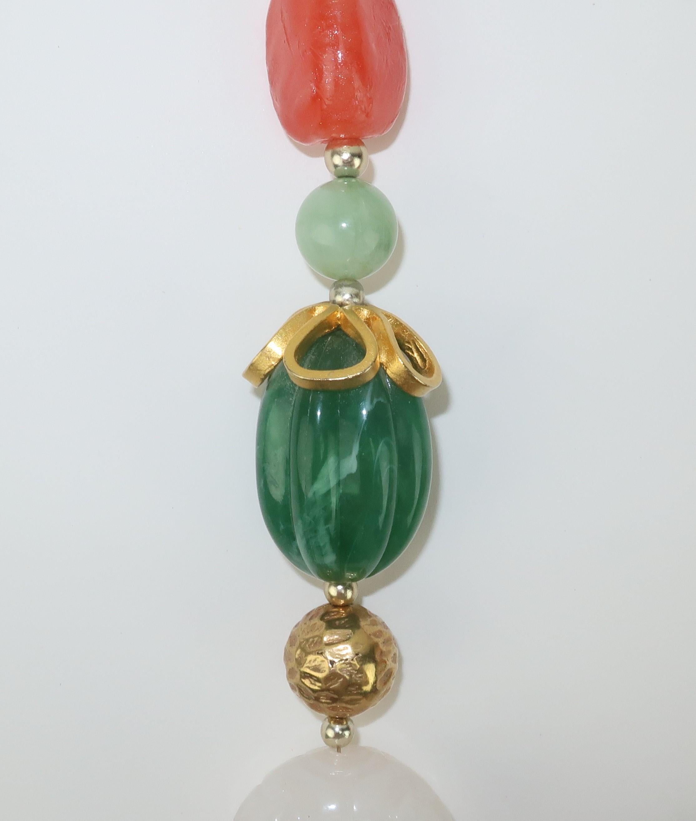 Faux Semi Precious Stone Resin Necklace, 1980's For Sale 2