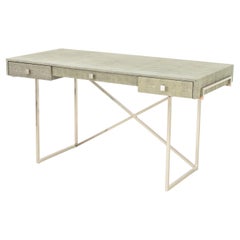 Faux Shagreen and Chrome Desk