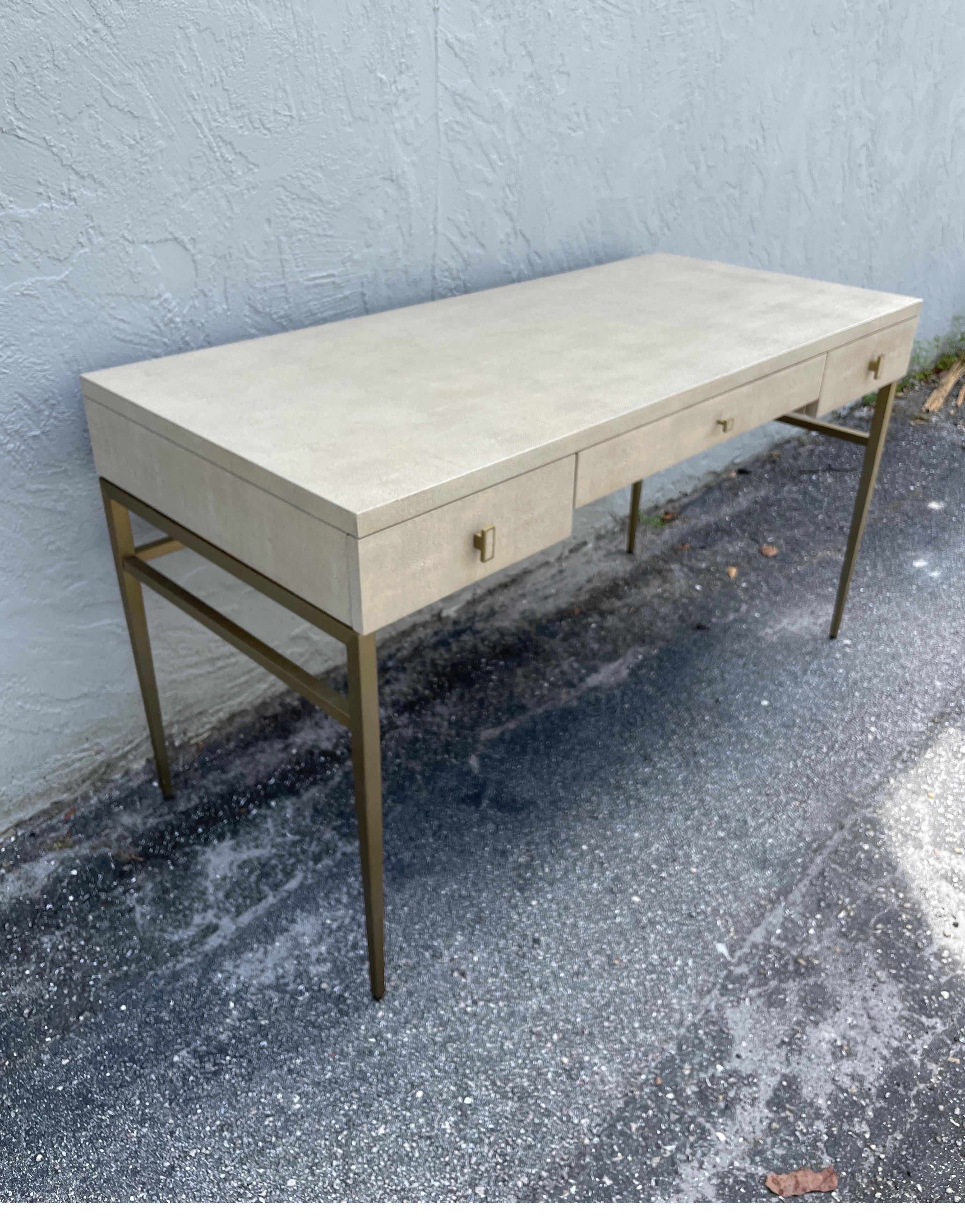 Faux Shagreen Contemporary Desk In Good Condition In West Palm Beach, FL