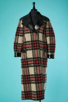 Faux shearling and leather reversible long double-breasted coat BB Couture