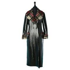 Faux shearling and leather reversible long double-breasted coat BB Couture 