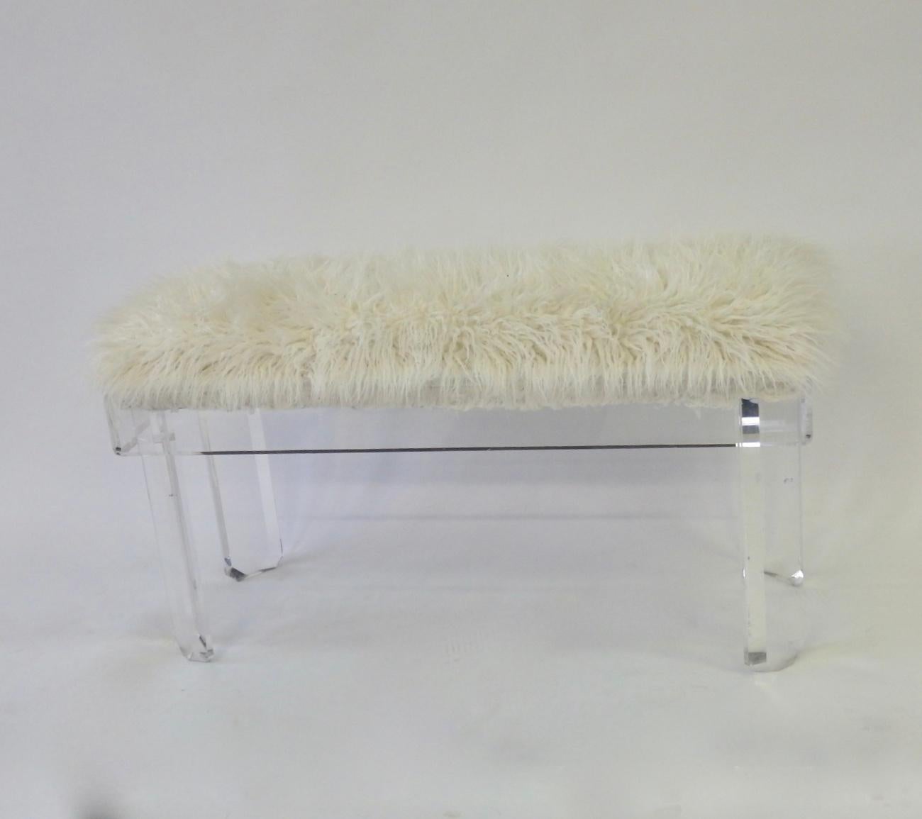 fur covered bench