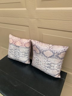Faux Snakeskin Throw Pillows, Pair