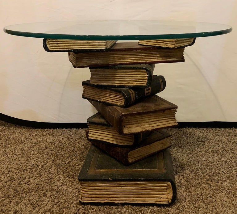 Faux Staggering Book End, Side or Sofa Table For Sale at 1stDibs