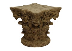 Faux Stone Architectural Column Capital Low Table