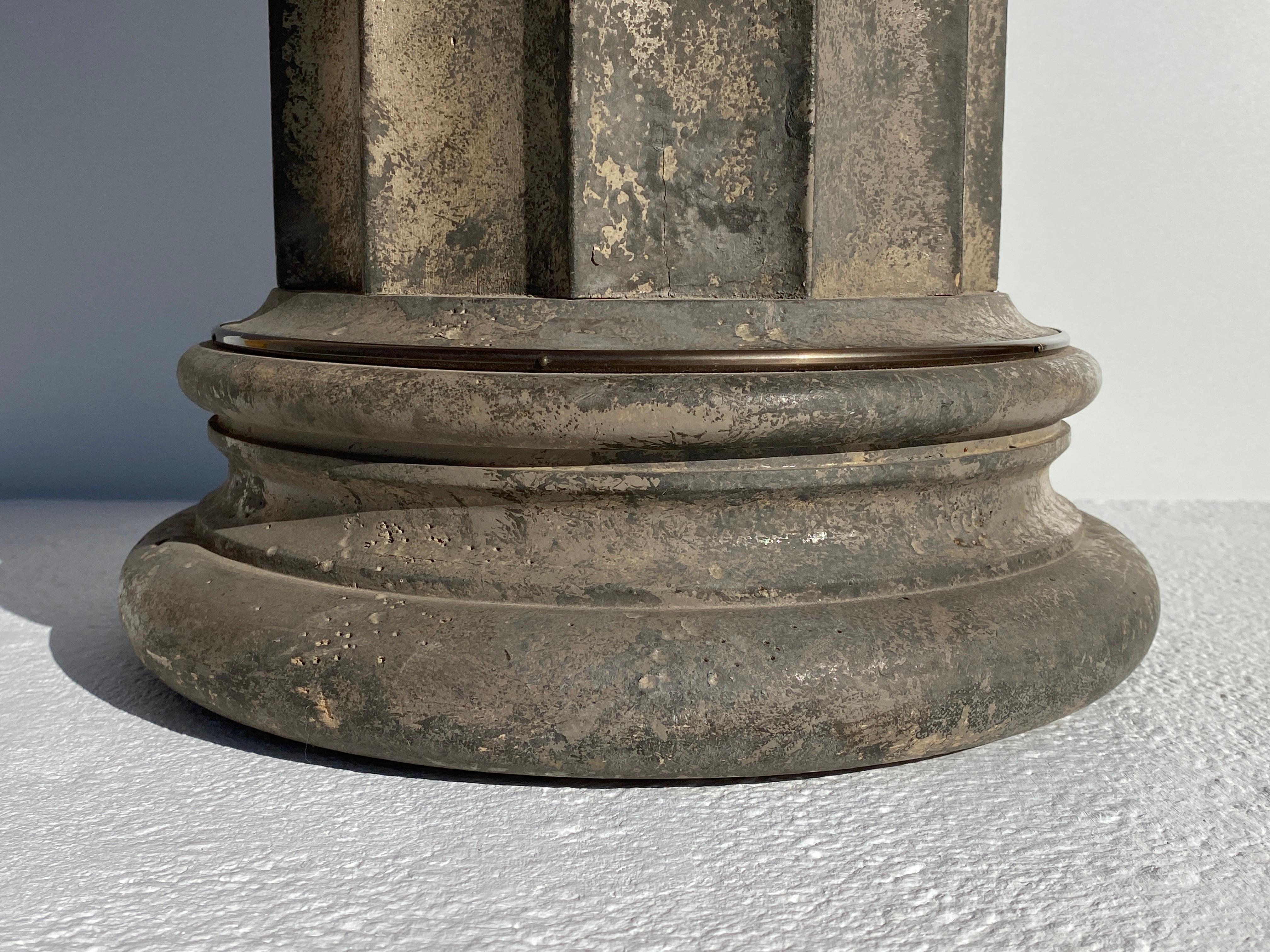 Faux Stone Architectural Column Lamp For Sale 2