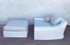 Faux Stone ‘Jennifer’ Lounge Chair and Ottoman by Michael Taylor