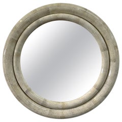 Faux Stone Laminated Double Ring Round Convex Mirror