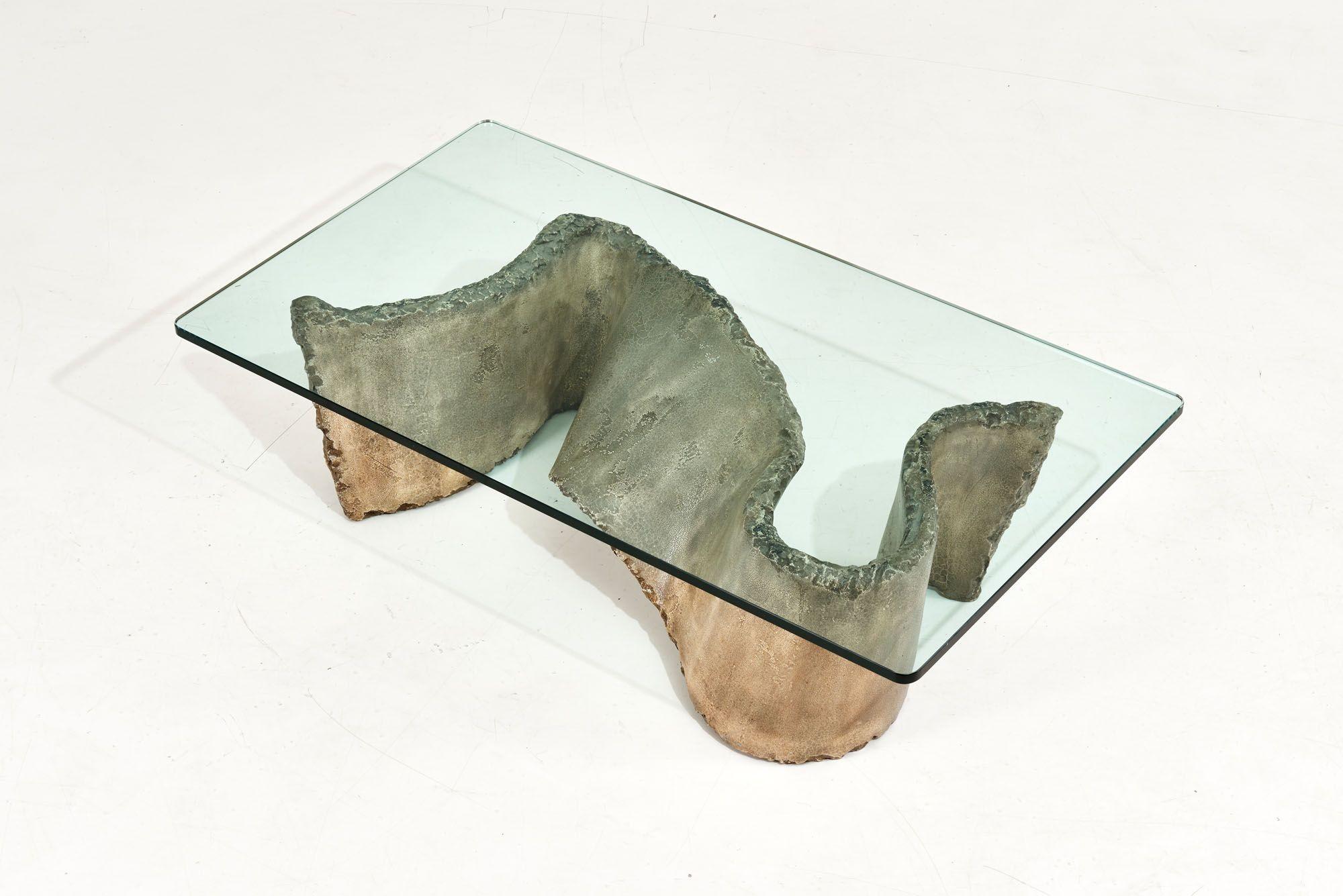 Post-Modern Faux Stone “Miro” Sculpture Coffee Table, Silas Seandel 1970 For Sale