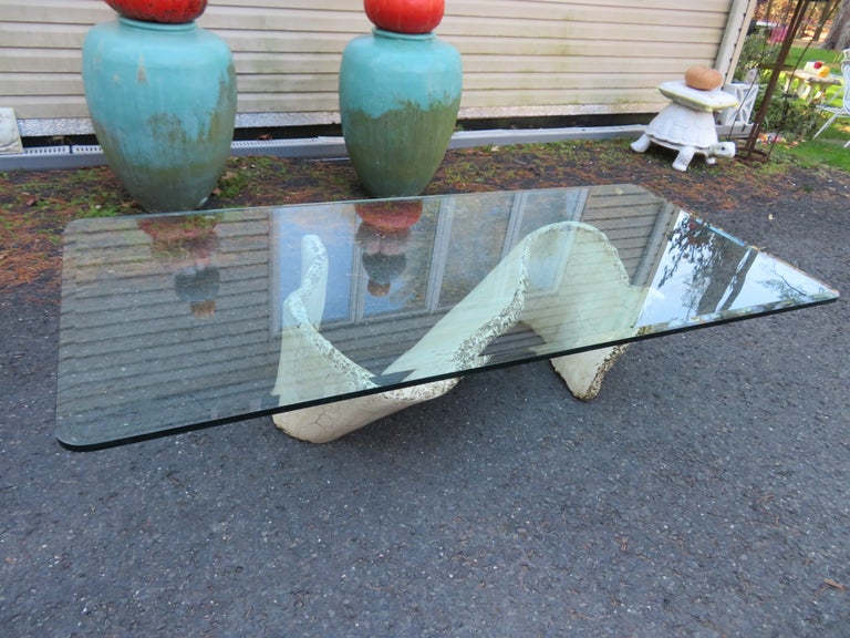 Faux Stone “Miro” Sculpture Coffee Table, Silas Seandel 1970 Mid