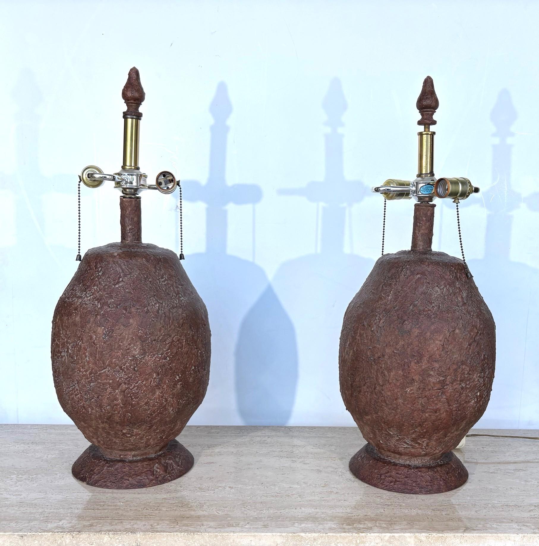 Faux Stone Tischlampen im Zustand „Gut“ im Angebot in Pomona, CA