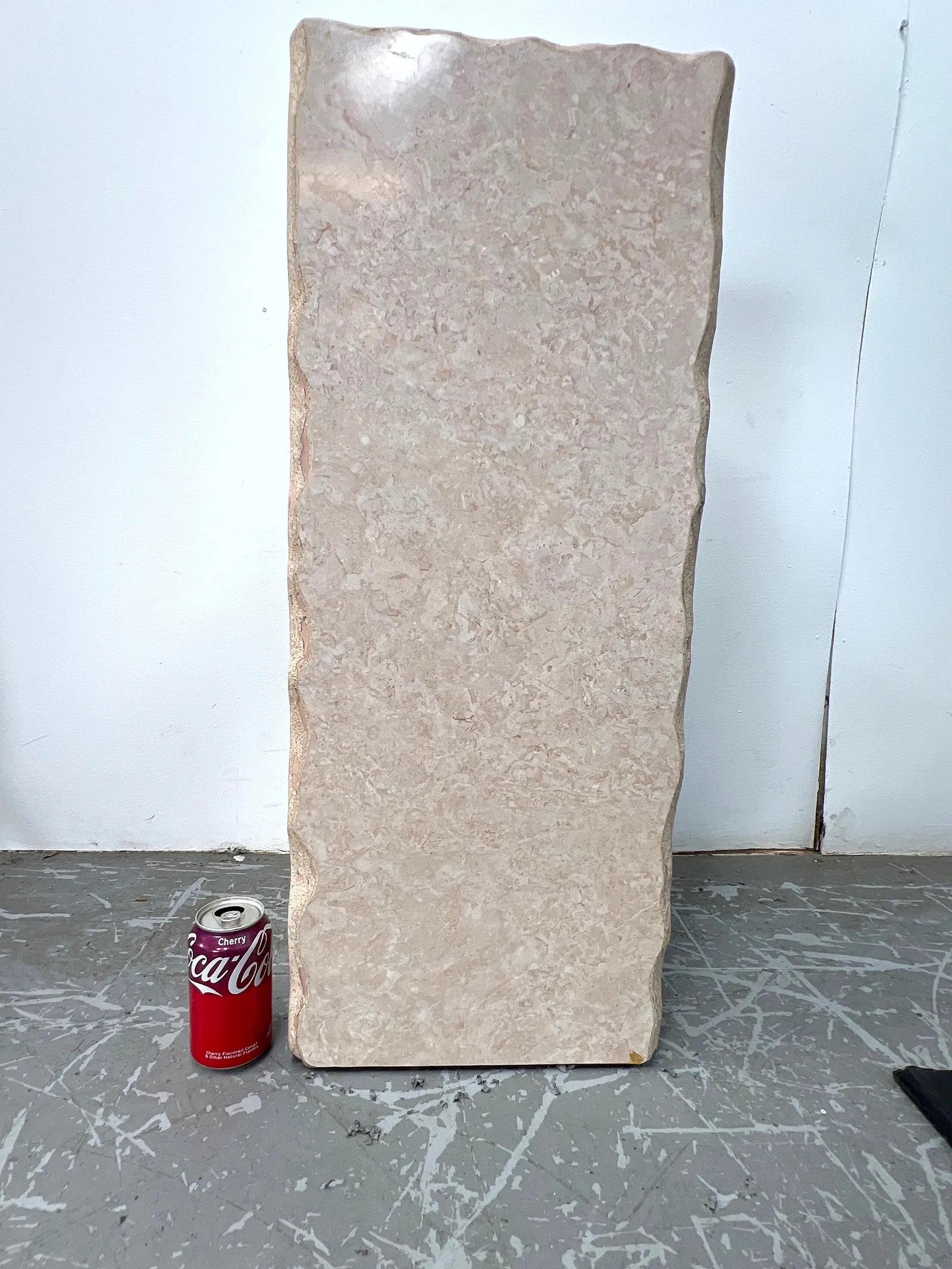 Faux Stone Tall Square Column Display Pedestal For Sale 1
