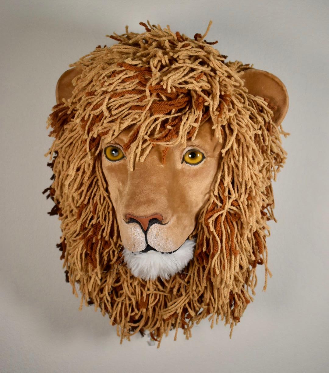Large handcrafted lion head constructed of fabric and yarn as seen in Samurai Cop, recognized as being one of the worst movies of all time. Definitely one of the more unique pieces that we have come across, this piece is likely one of kind and is a