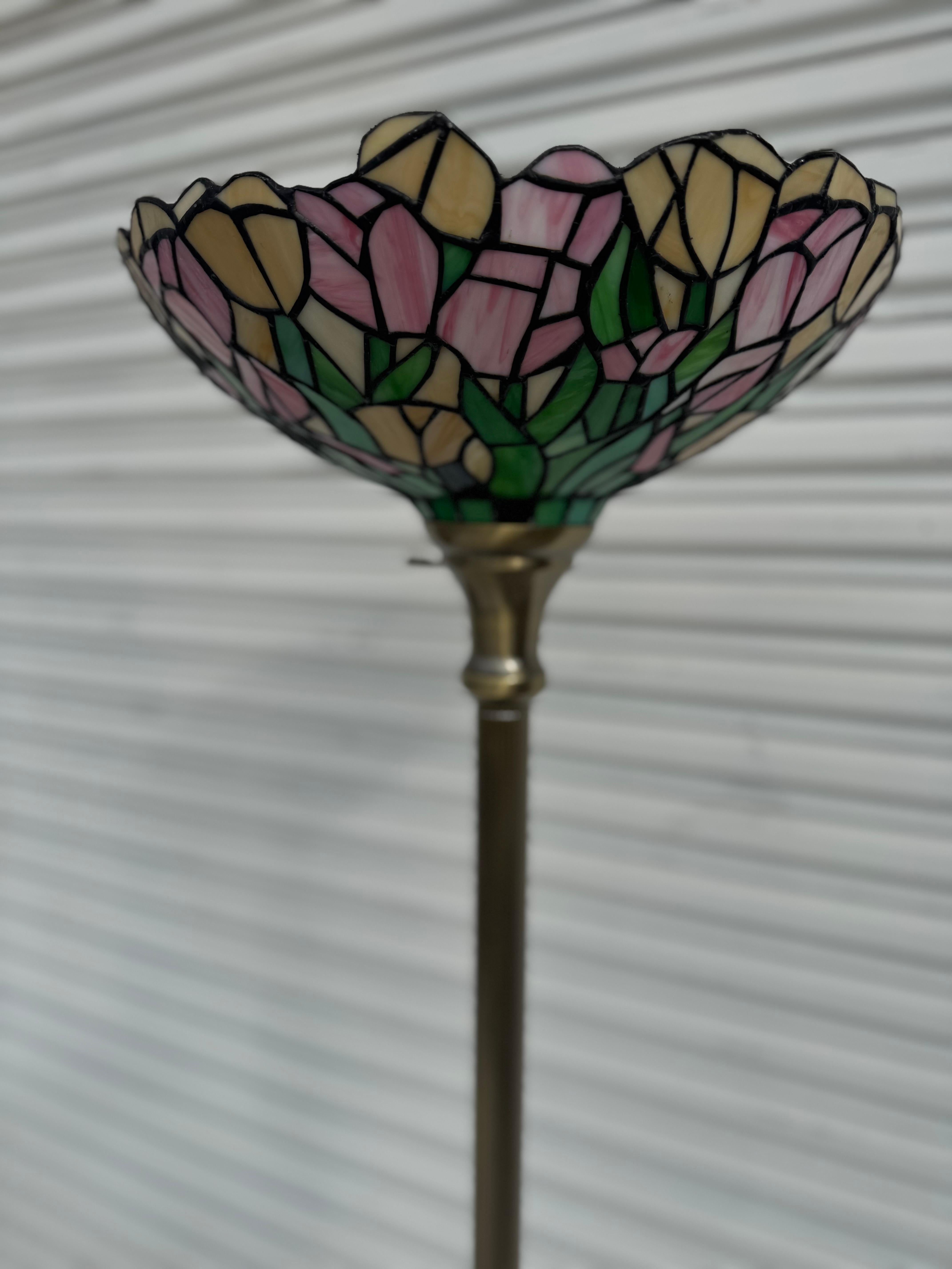 This is a modern take on a vintage Tiffany floor lamp.