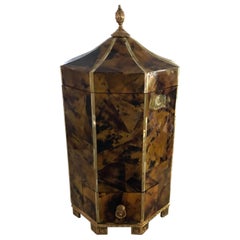 Vintage Faux Tortoise and Mother of Pearl Lidded Box in the Style of Maitland Smith