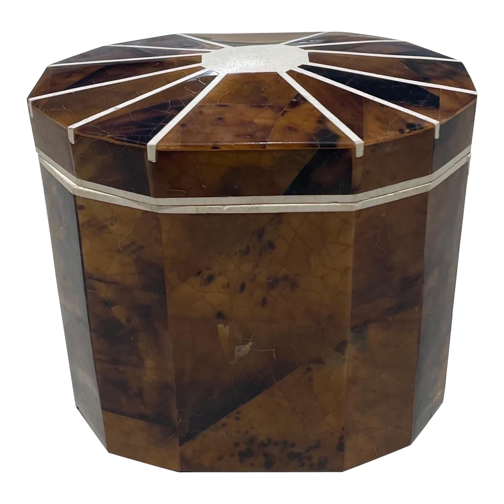 Faux Tortoise and Stone Dodecagon Box