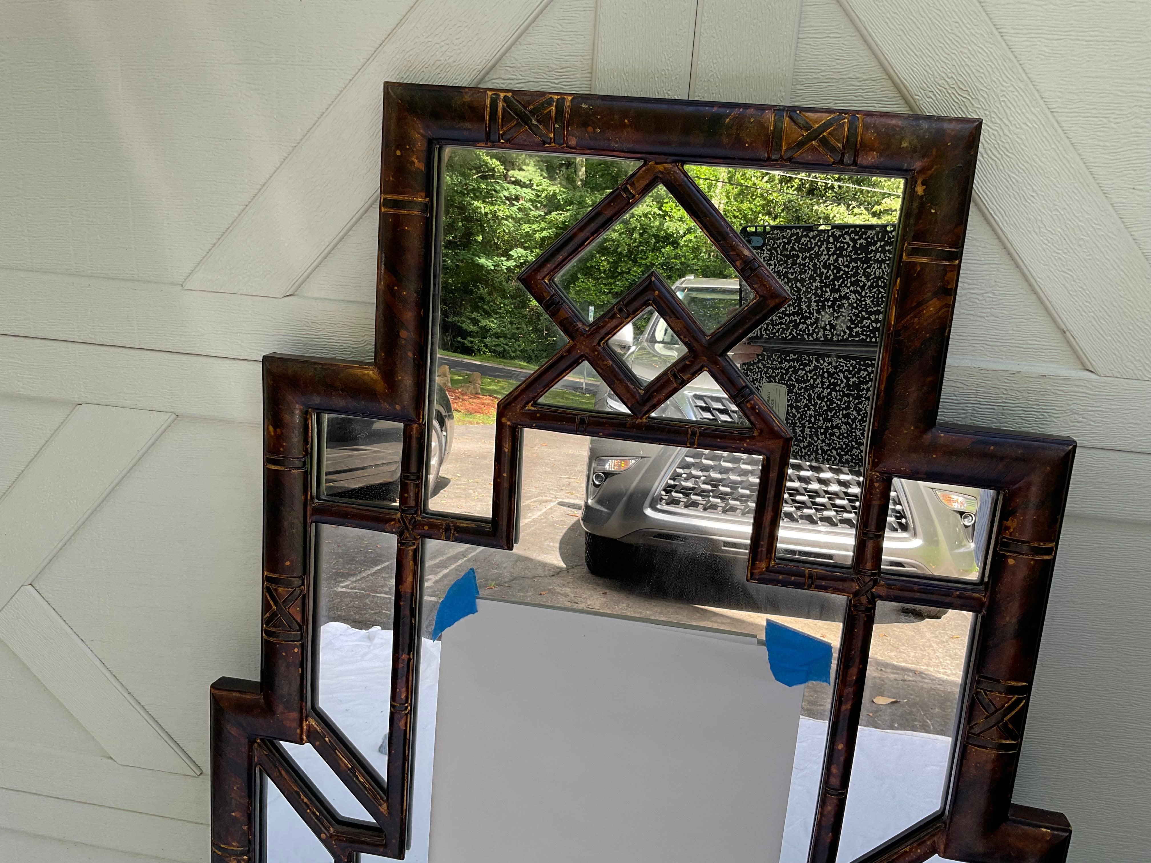 Faux Tortoise Art Deco Mirror von Carol Canner im Angebot 2