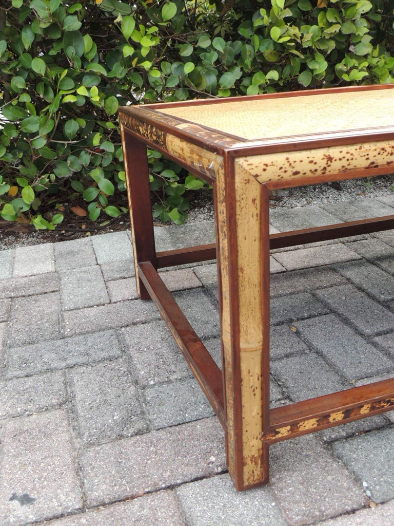 Faux Tortoise Bamboo and Rattan Coffee Table at 1stDibs