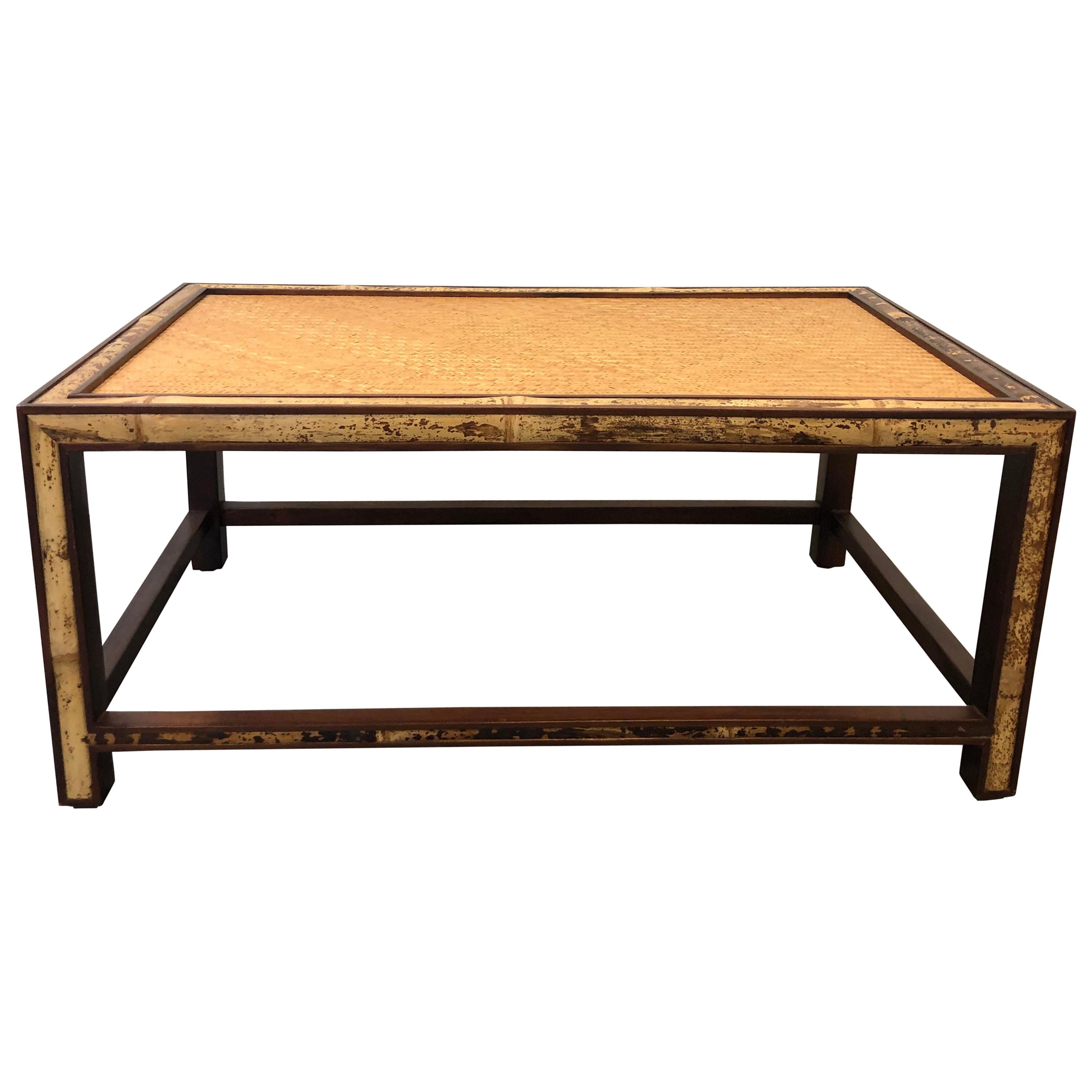 Faux Tortoise Bamboo and Rattan Coffee Table at 1stDibs bamboo rattan coffee table, tortoise