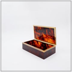 Faux Tortoise Decorative Box in the style of Hermes, 1970s