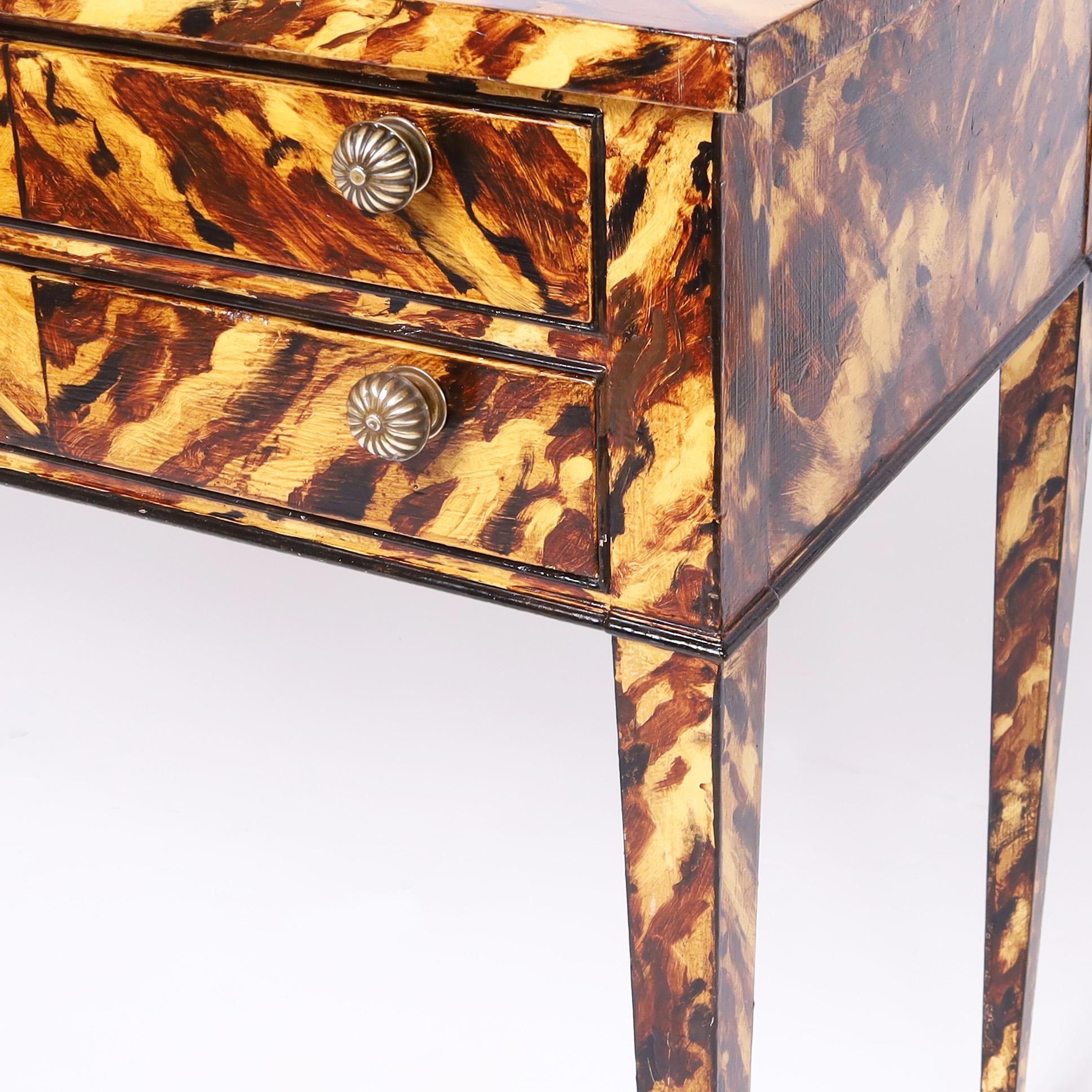XX secolo Tavolino da salotto o consolle in stile georgiano in finta tartaruga di Johnson Furniture in vendita