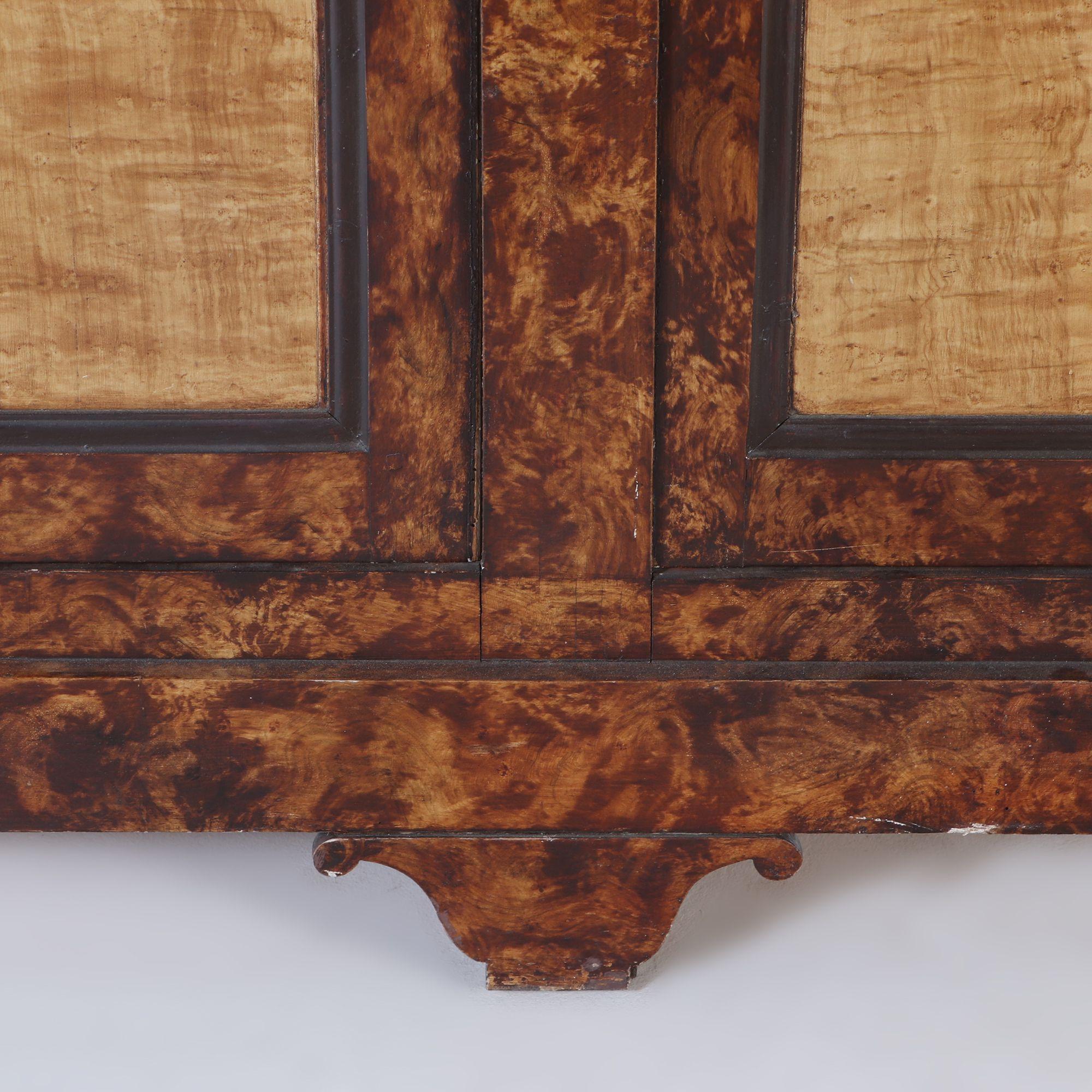 Wood Faux tortoise Painted Italian Sideboard C 1900. For Sale