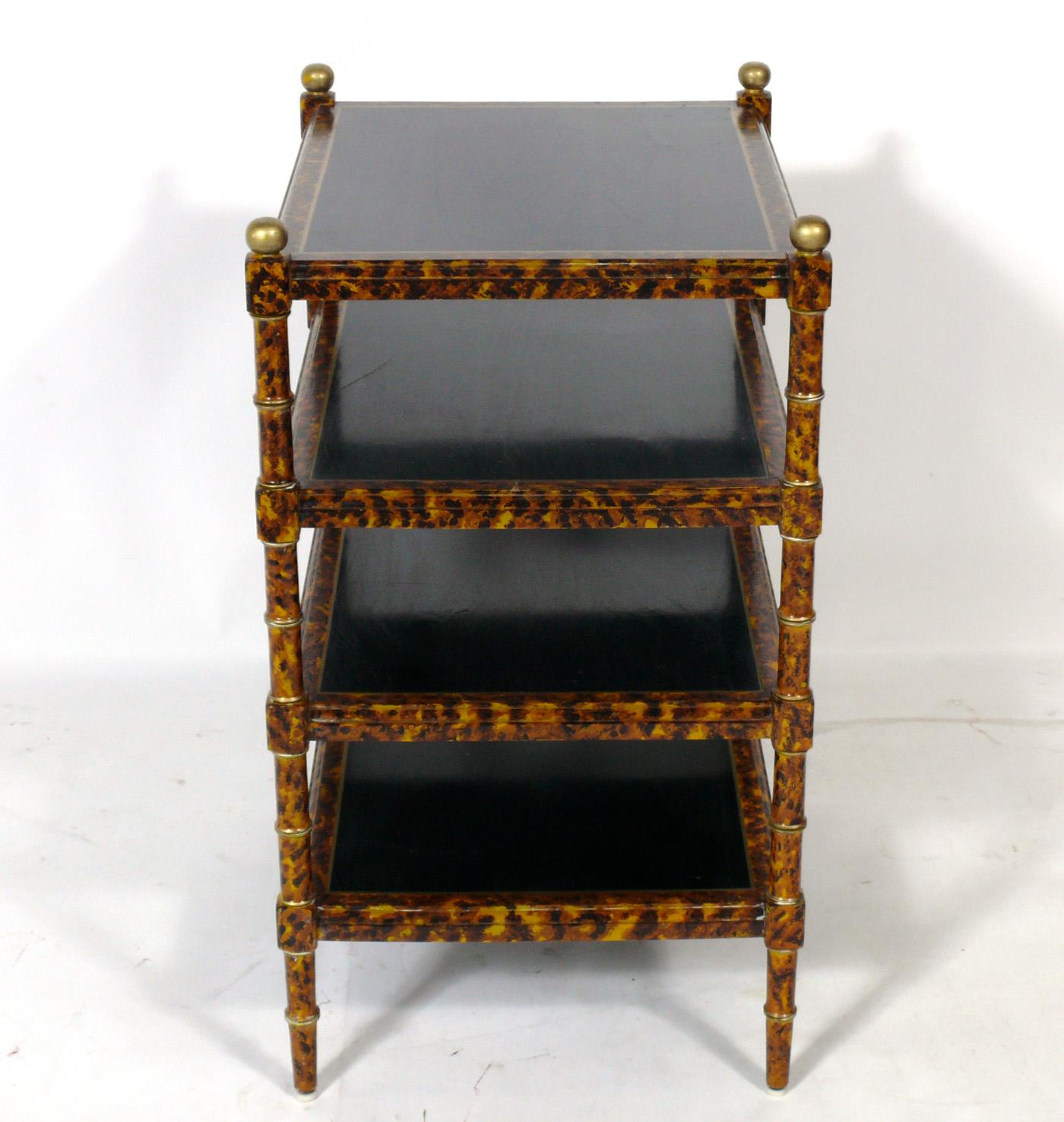 American Faux Tortoise Painted Shelf or Table Attributed to Maitland Smith