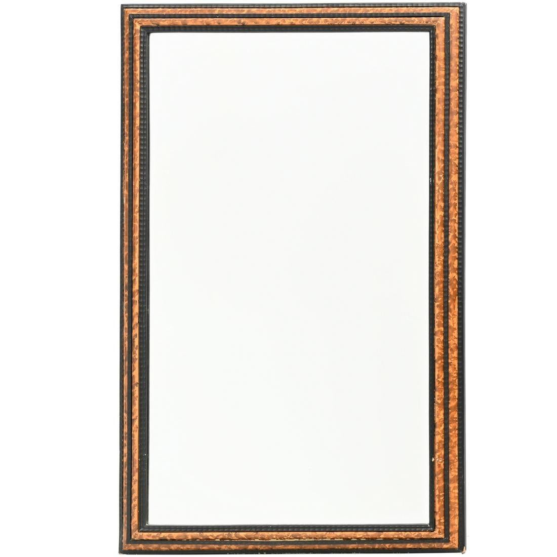 Faux Tortoise Regency Mirror with Black Detail In Good Condition In Locust Valley, NY