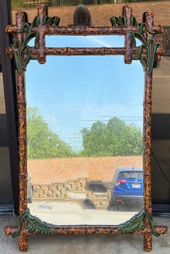 Faux Tortoise Regency Style Faux Bamboo & Palm Leaf  Gampel - Stoll Mirror