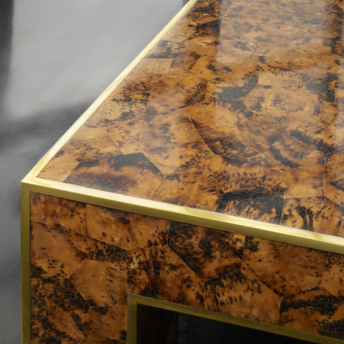 Vietnamese Faux Tortoise Shell Coffee Table For Sale