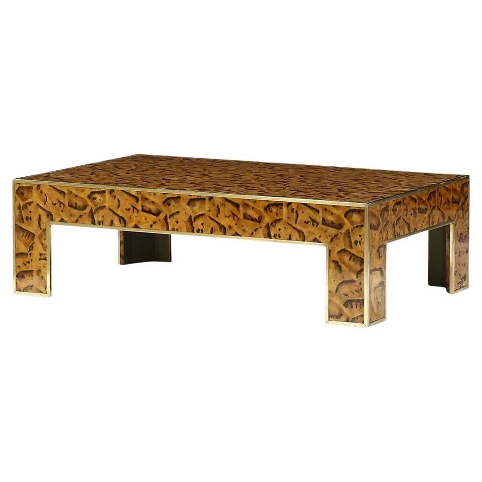 Faux Tortoise Shell Parsons Side Table at 1stDibs